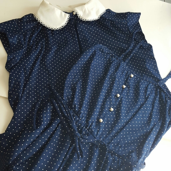 Sears navy blue dress Clearance